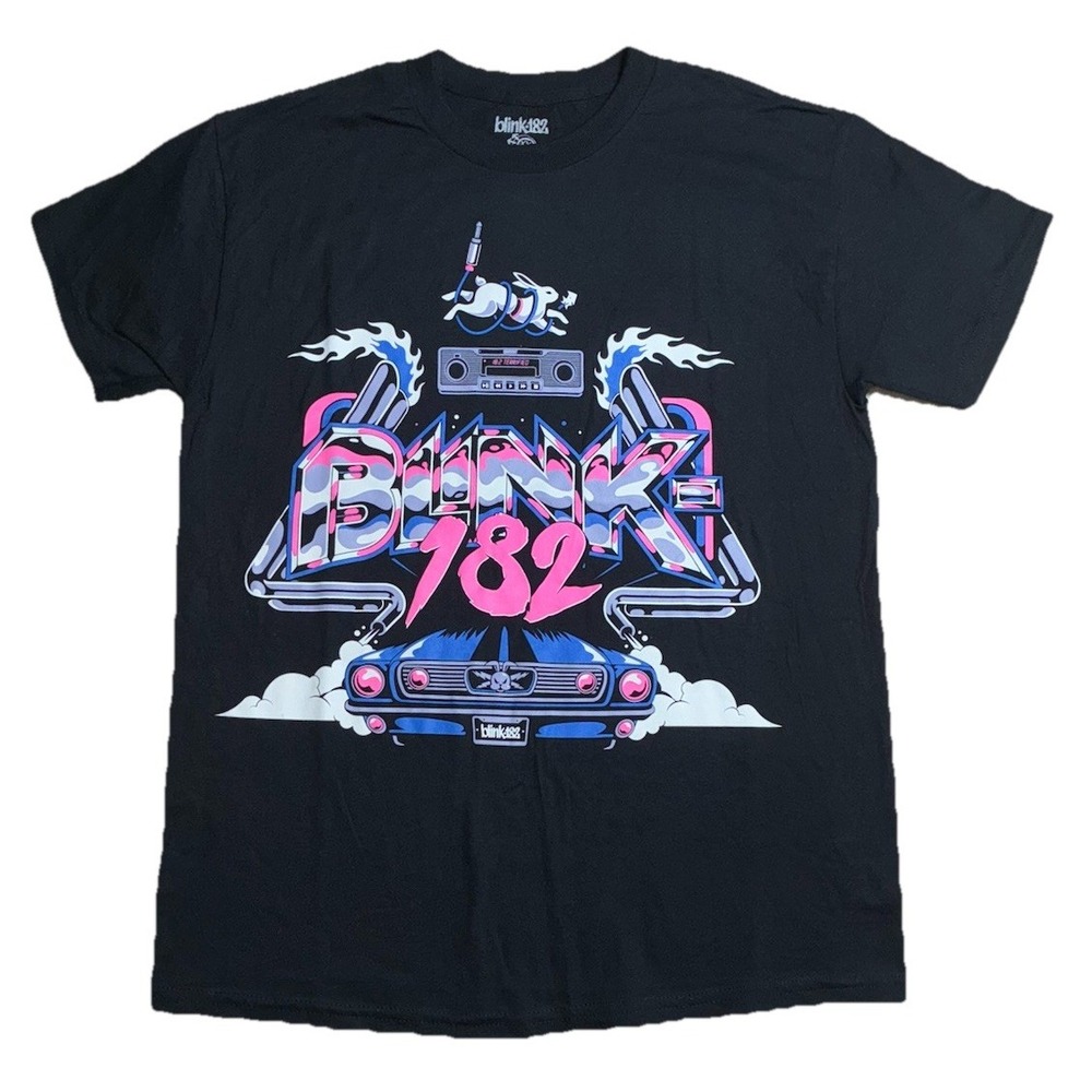 Blink-182 T Shirt M Black Fast Car Tee Hot‎ Topic NEW *hole